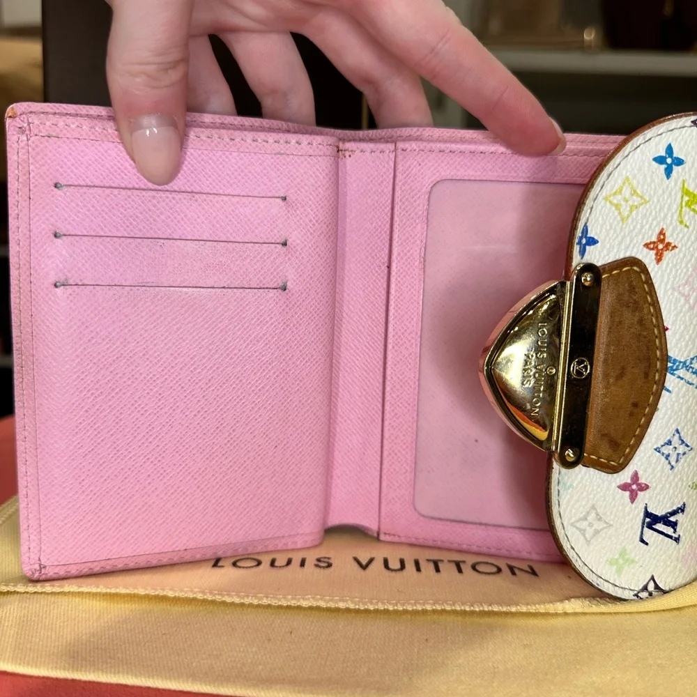 Louis Vuitton White Multicolor Joey Bifold Wallet